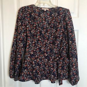 Skies are Blue Ditsy Floral Wrap Top  NEW WITHOUT TAGS Size L